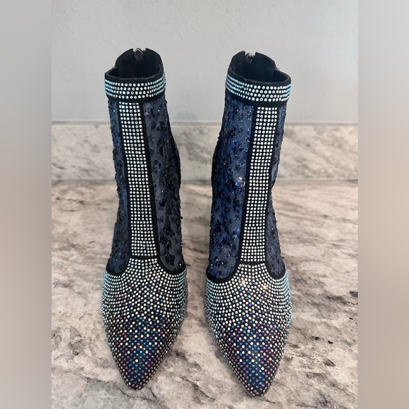 Thin High Heels Boots Women Zip Pointed Toe size 8 - Picture 5 of 11